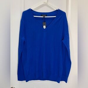 NWT Banana Republic Men’s Sweater Soft Merino Wool Royal Blue Lightweight Size M